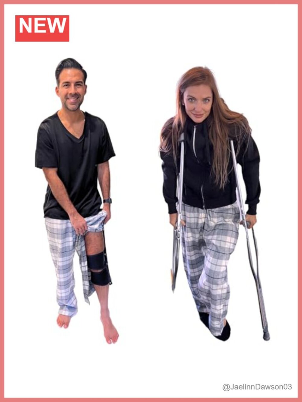 Unisex Tearaway Post Surgery Recovery Pajama Pants Side Snaps Pockets